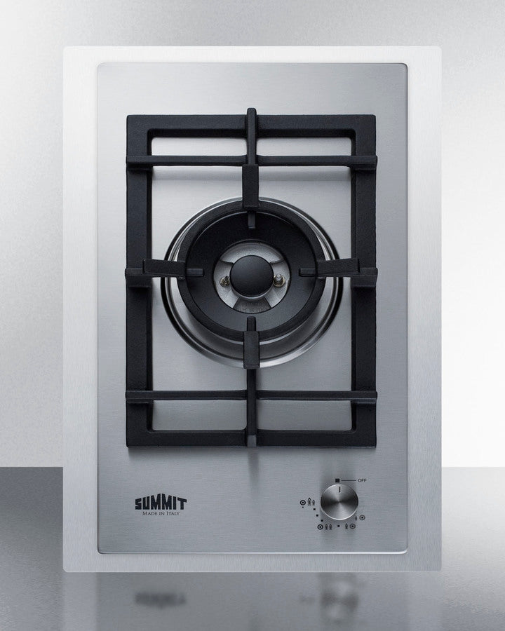 Summit 15" Wide 1-Burner Gas Cooktop In Stainless Steel - GCJ1SSTK15