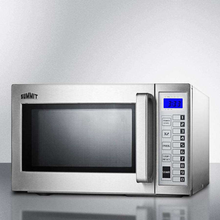 Summit 20" Microwave 0.9 cu. ft.with 1,000 Cooking Watts, Variable Power Levels, Digital Keypad and Stainless Steel Interior/Exterior - SCM1000SS