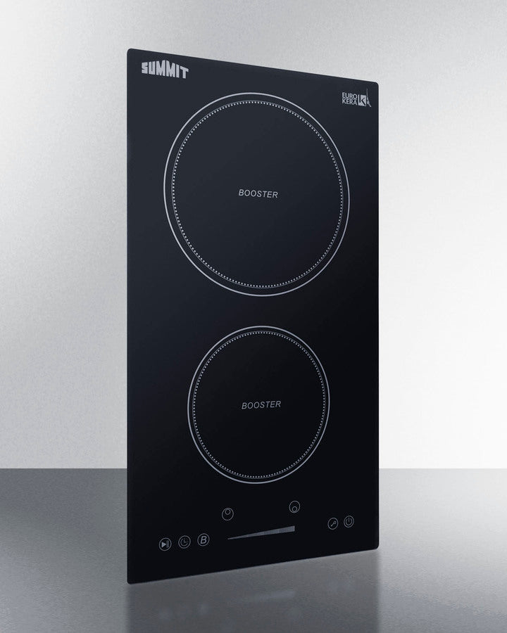 Summit 12" Wide 208-240V 2-Zone Induction Cooktop with 2 Elements, Hot Surface Indicator, ADA Compliant, Induction Technology, Child Lock, Safety Shut-Off Control - SINC2B230B