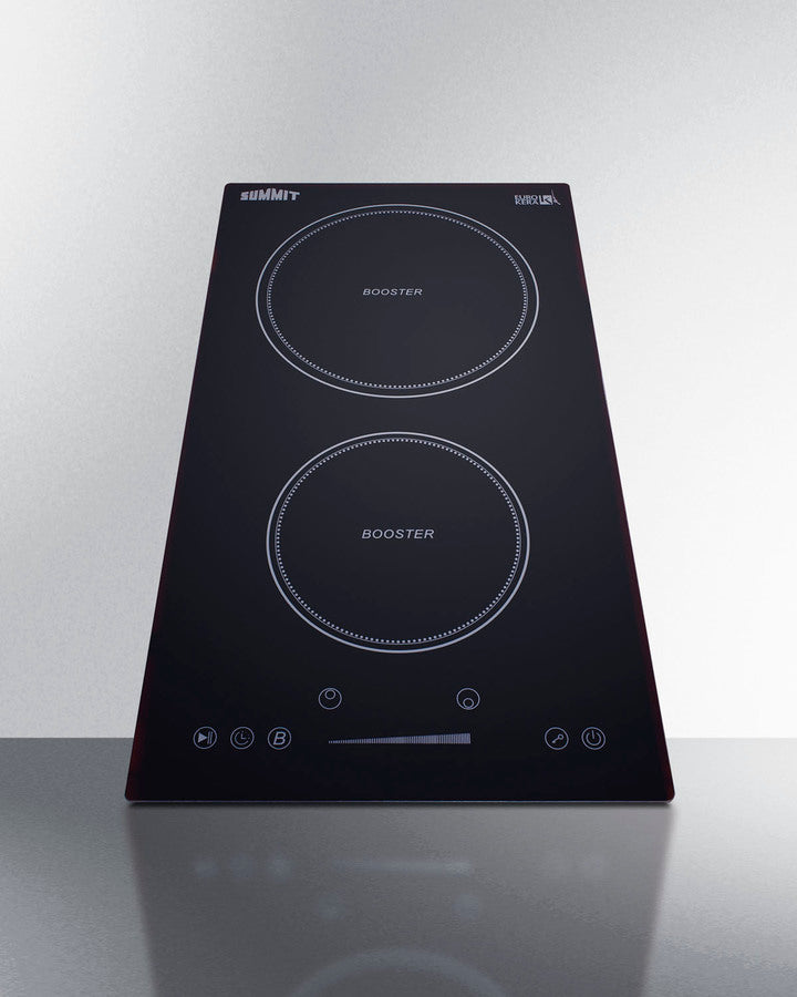 Summit 12" Wide 208-240V 2-Zone Induction Cooktop with 2 Elements, Hot Surface Indicator, ADA Compliant, Induction Technology, Child Lock, Safety Shut-Off Control - SINC2B230B