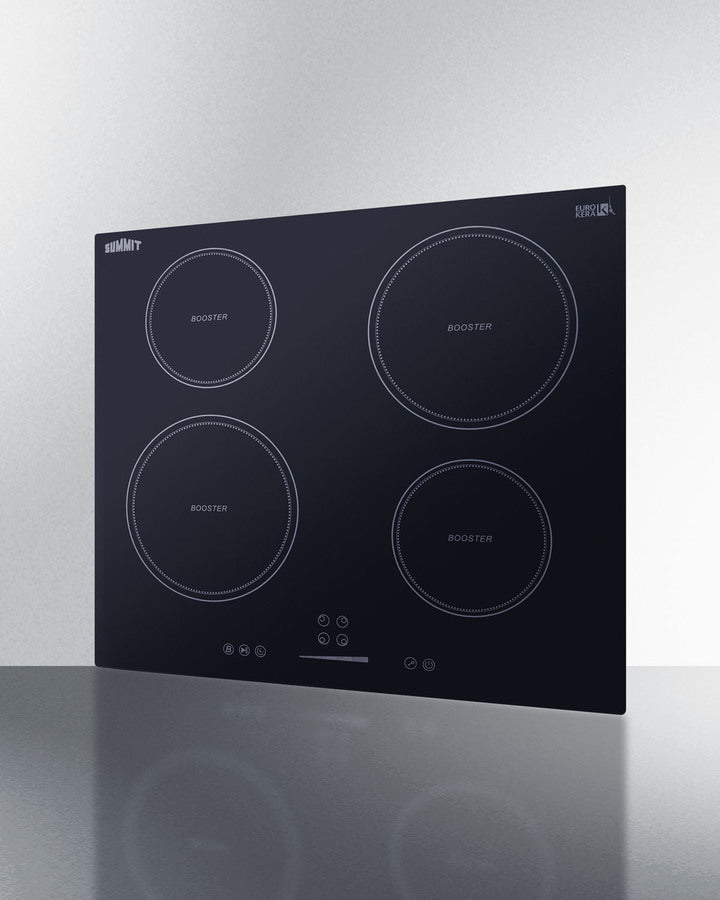 Summit 24" Wide 208-240V 4-Zone Induction Cooktop with 4 Elements, Hot Surface Indicator, ADA Compliant, Induction Technology, Child Lock, Safety Shut-Off Control - SINC4B241B