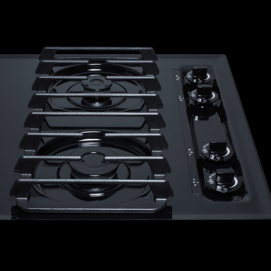 Summit 24" Wide 4-Burner Gas Cooktop with 4 Sealed Burners, Cast Iron Grates, Porcelainized Cooking Surface - TTL033S