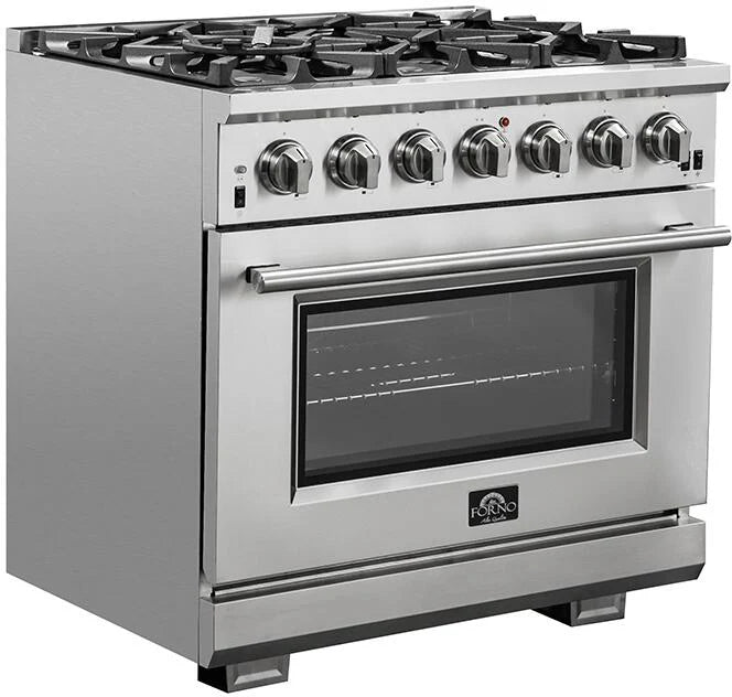 Forno, Capriasca 36' Freestanding Dual Fuel Range, LED Knobs FFSGS6187-36