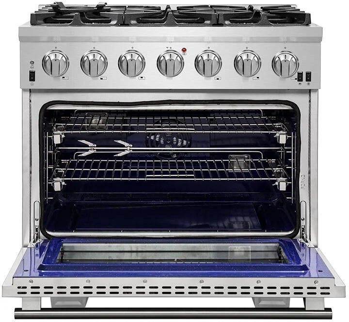 Forno, Capriasca 36' Freestanding Dual Fuel Range, LED Knobs FFSGS6187-36