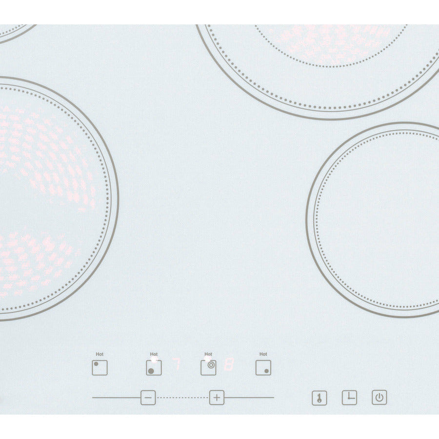 Summit 24" Wide 230V 4-Burner Radiant Cooktop w/ 4 Elements, Hot Surface Indicator, ADA Compliant, ETL Safety Listed, Schott Ceran Glass, Residual Heat Indicator Light, Digital Touch Controls - CR4B23T
