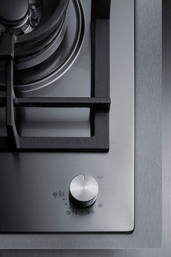 Summit 15" Wide 1-Burner Gas Cooktop In Stainless Steel - GCJ1SSTK15