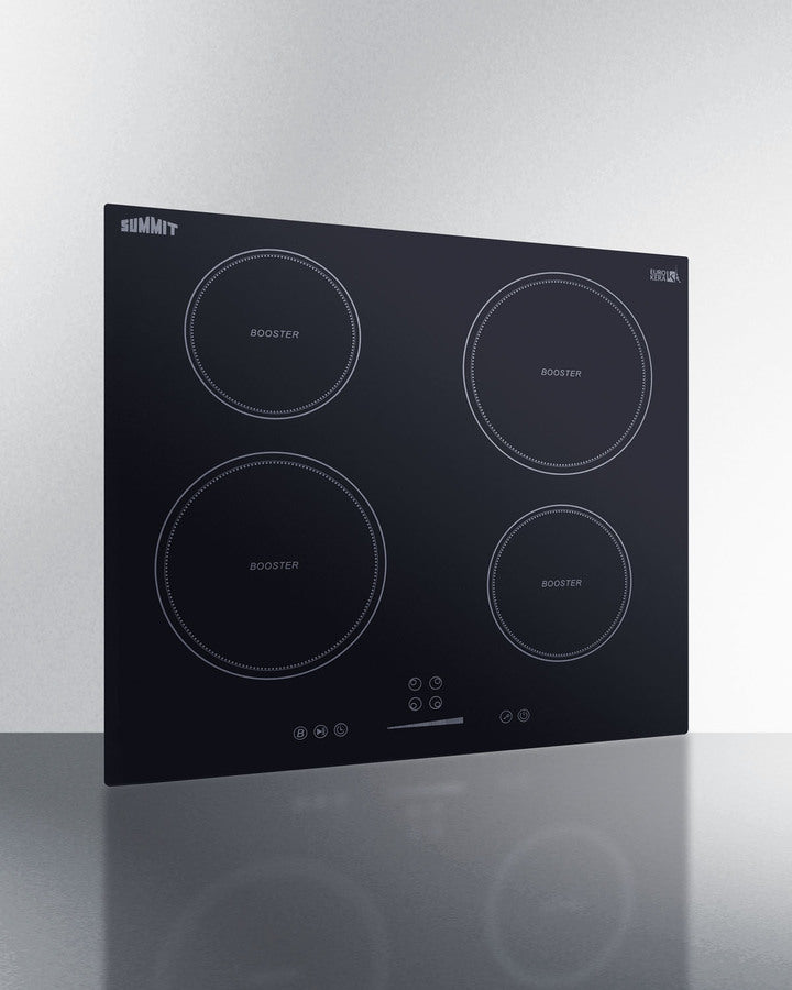 Summit 24" Wide 208-240V 4-Zone Induction Cooktop  with 4 Elements, Hot Surface Indicator, ADA Compliant, Induction Technology, Child Lock, Safety Shut-Off Control - SINC4B241B