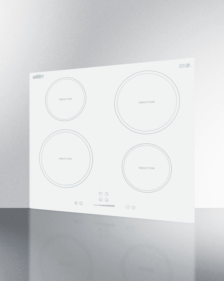 Summit 24" Wide 208-240V 4-Zone Induction Cooktop with 4 Elements, Hot Surface Indicator, ADA Compliant, Induction Technology, Child Lock, Safety Shut-Off Control - SINC4B242W