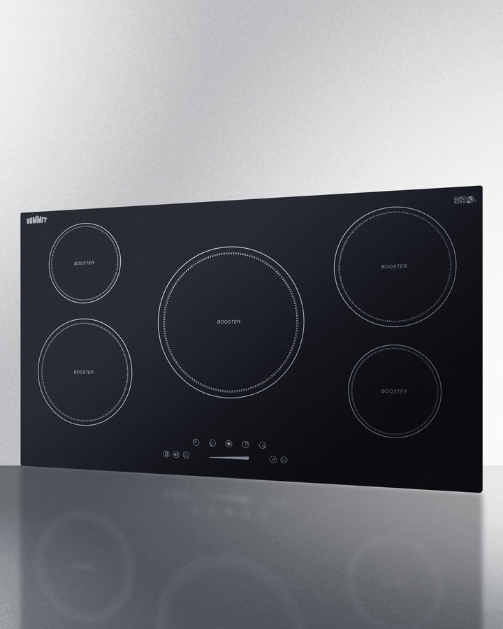 Summit 36" Wide 208-240V 5-Zone Induction Cooktop with 5 Elements, Hot Surface Indicator, ADA Compliant, Induction Technology, Child Lock, Safety Shut-Off Control - SINC5B36B