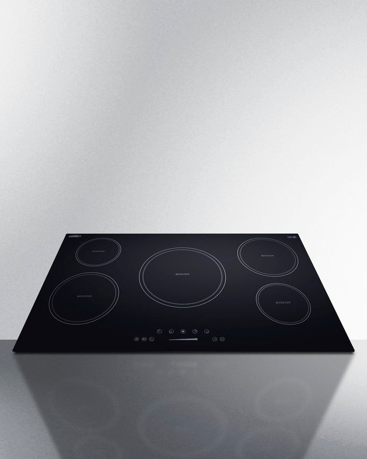 Summit 36" Wide 208-240V 5-Zone Induction Cooktop with 5 Elements, Hot Surface Indicator, ADA Compliant, Induction Technology, Child Lock, Safety Shut-Off Control - SINC5B36B