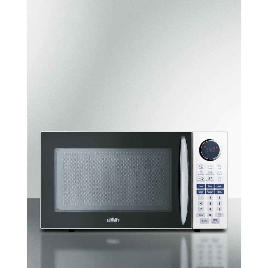 Summit 21" Compact Microwave with 1,000 Watts, 5 Power Levels, One-Touch Auto Cook Menu, Rotary Turntable - SM1102WH