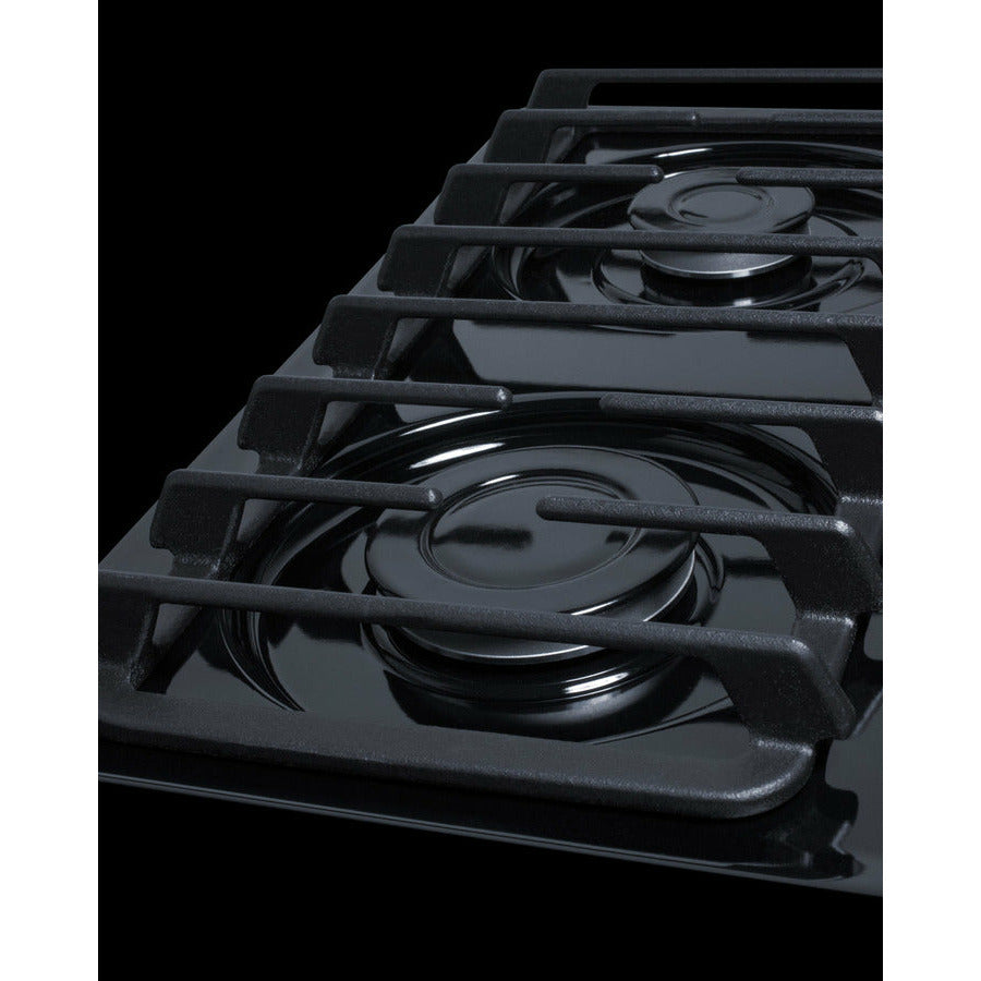 Summit 24" Wide 4-Burner Gas Cooktop with 4 Sealed Burners, Cast Iron Grates, Porcelainized Cooking Surface - TTL033S