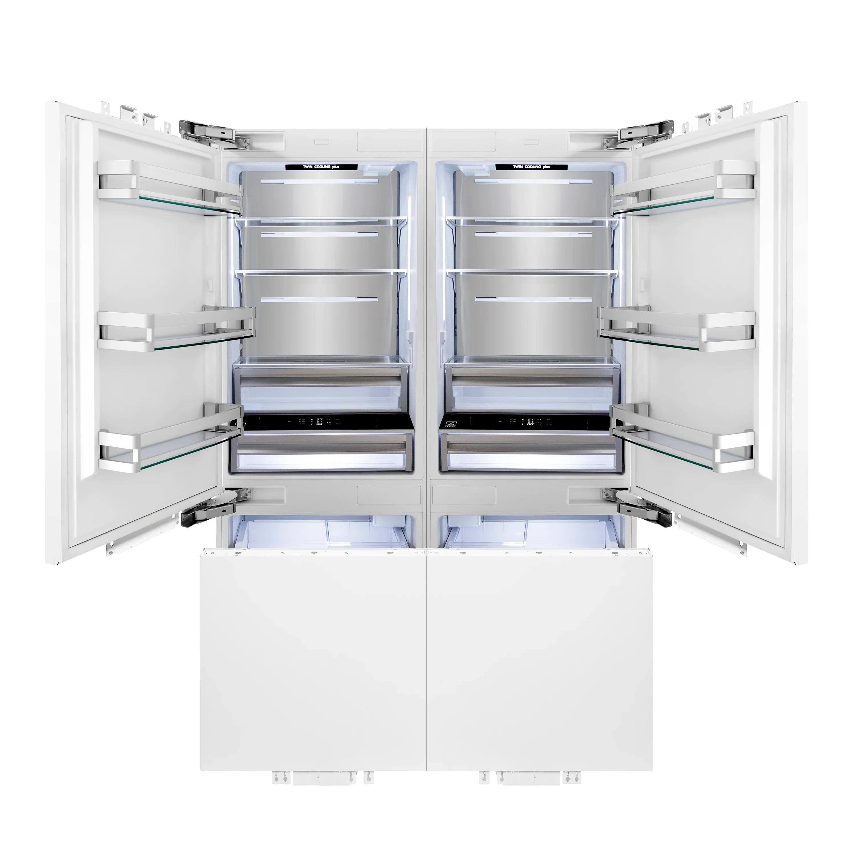 ZLINE 60" 32.2 cu. Ft. Panel Ready Built-In 4-Door French Door Refrigerator with Internal Water and Ice Dispenser (RBIV-60)