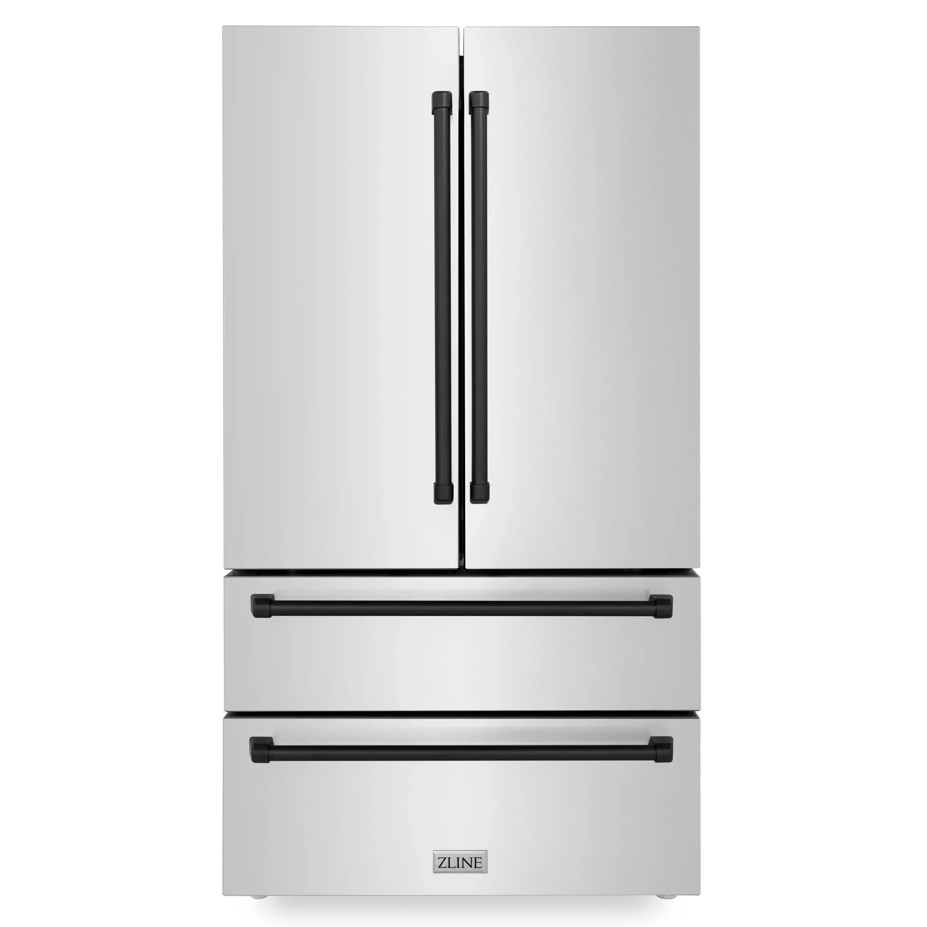 ZLINE 36" Autograph Edition 22.5 cu. ft Freestanding French Door Refrigerator with Ice Maker in Fingerprint Resistant Stainless Steel - RFMZ-36