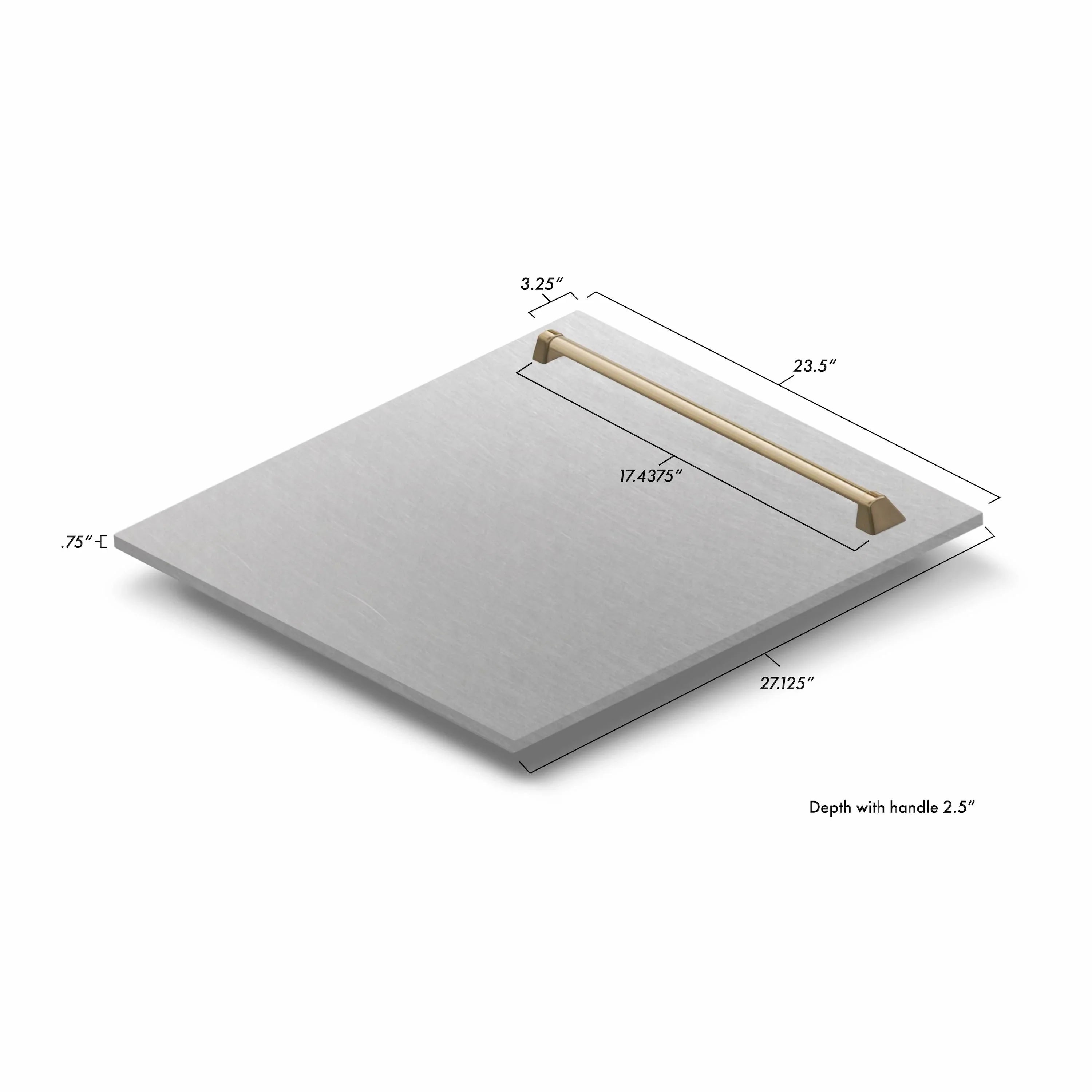 ZLINE 24" Autograph Edition Tallac Dishwasher Panel in DuraSnow® Stainless Steel with Accent handle (DPVZ-SN-24)