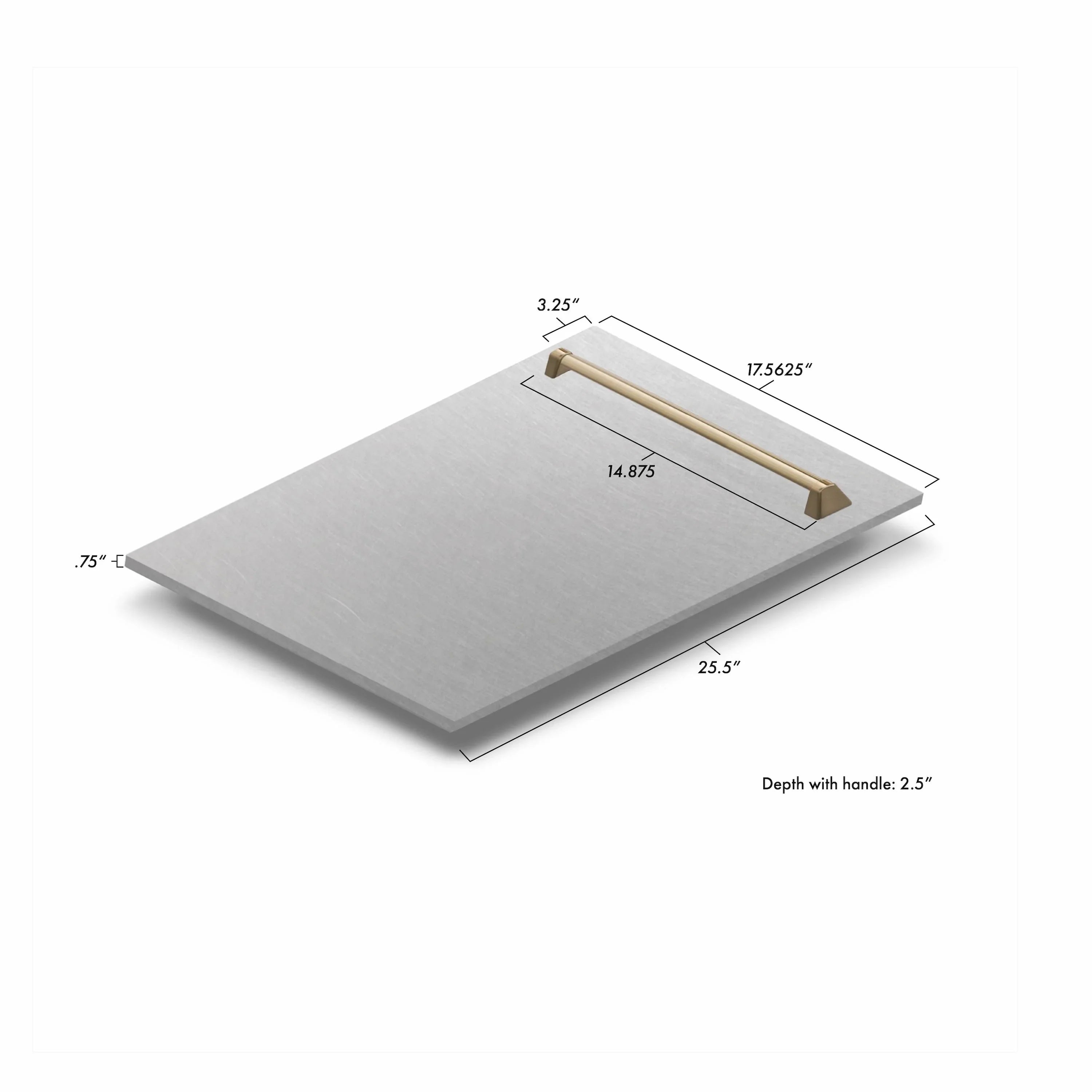 ZLINE 18" Autograph Edition Tallac Dishwasher Panel in DuraSnow® Stainless Steel with Accent Handle (DPVZ-SN-18)